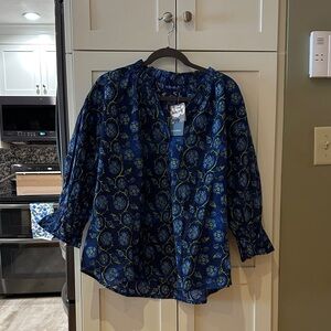 Navy Floral Women's Top